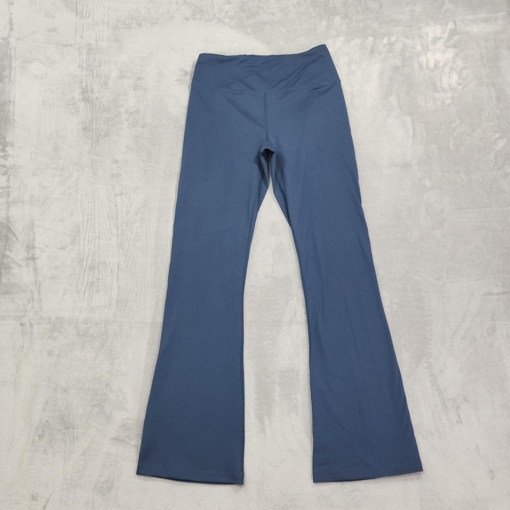KiraGrace Leggings Womens M Blue Goddess Cut Flare Leg Pull On Yoga Gym Stretch